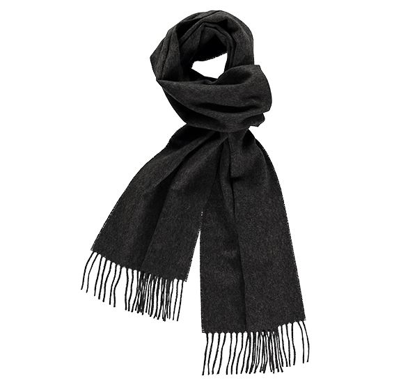 Plain Charcoal Cashmere Scarf