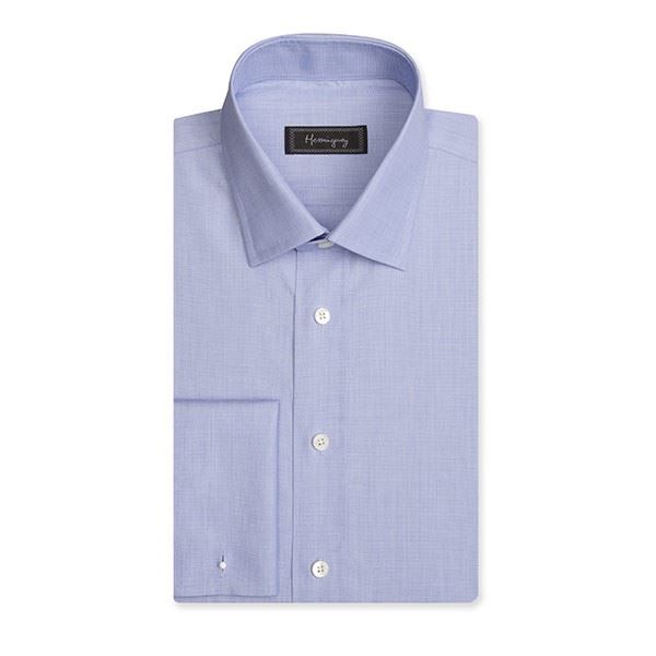 Regular Fit Men's Blue End on End Shirt