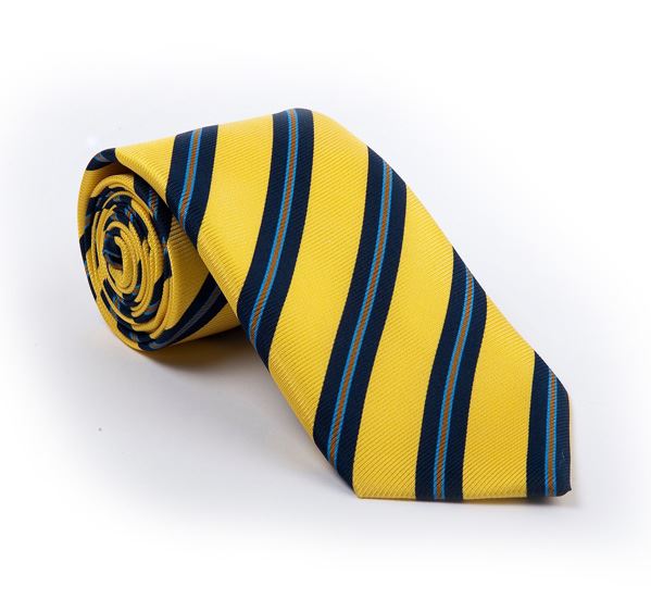 Yellow Striped Printed Tie